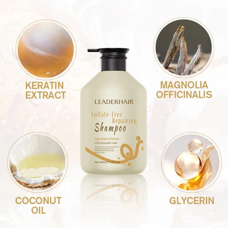 Leaderhair Deep Repair Sulfate Free Shampoo Damaged Hair with Nourishing Care - 330ml