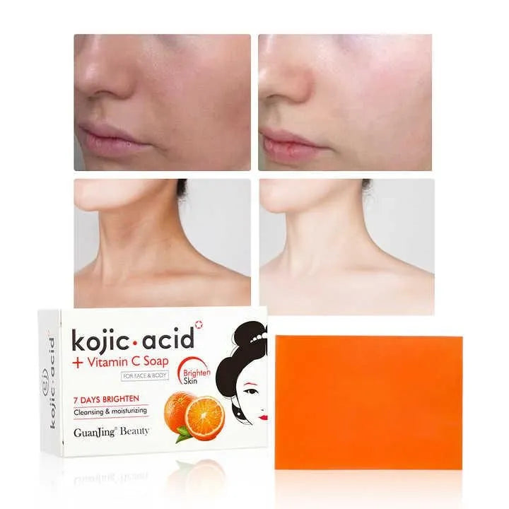 Guanjing Kojic Acid Moisturizing And Whitening Orange Soap for Face and Body