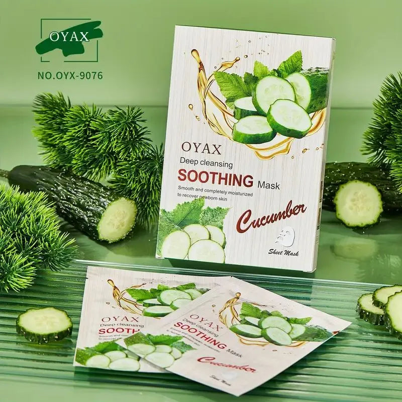 OYAX Deep Cleansing Soothing Cucumber Sheet Mask - 10 PCS
