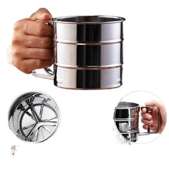 Stainless Steel Flour Strainer for Easy, Mess-Free Sifting of 3 Cups