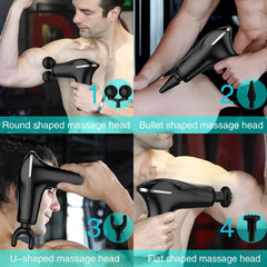Massage Gun Electric 5 in 1 Double-Headed Electric Massager Gun Full Body Massager