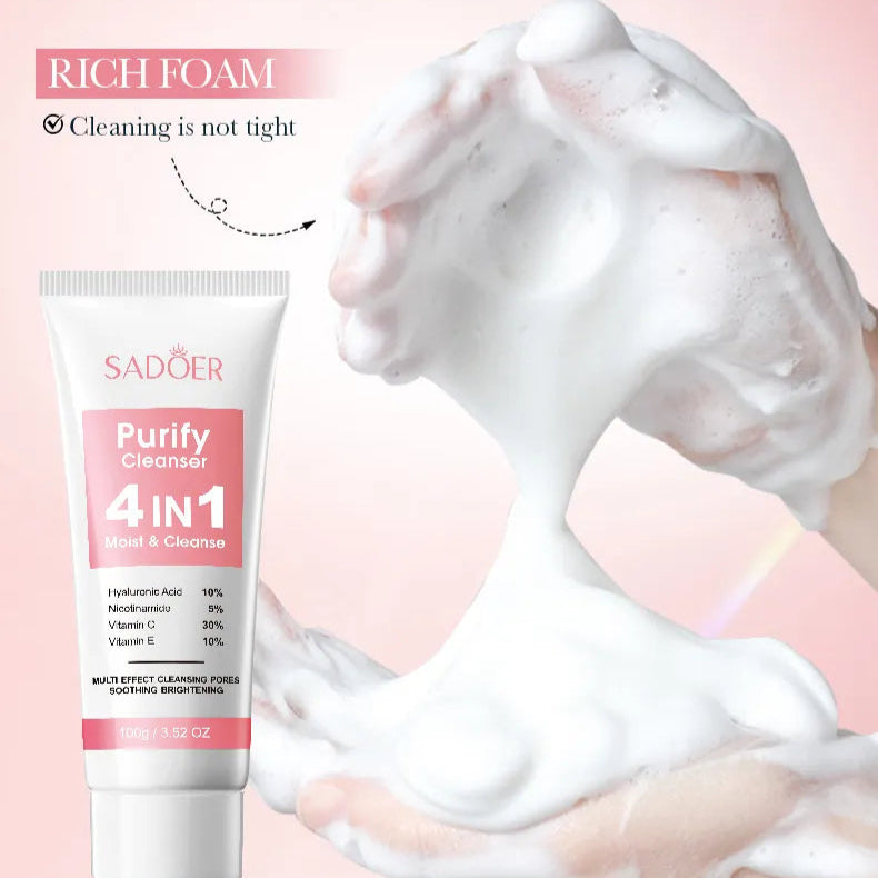 SADOER 4 IN 1 Whitening Brightening Facial Cleanser - 100ml