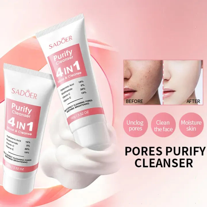 SADOER 4 IN 1 Whitening Brightening Facial Cleanser - 100ml