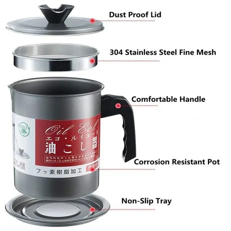 Stainless Steel Oil Filter Pot - 1.4L