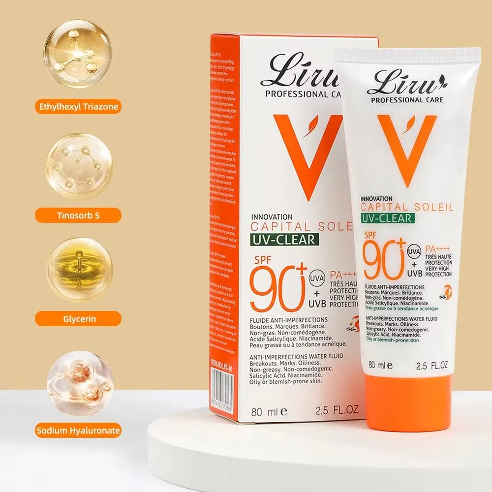 Liru Phataderum Sun Protection Cream SPF 90 Face Moisturizing Whitening Sunscreen - 80ml