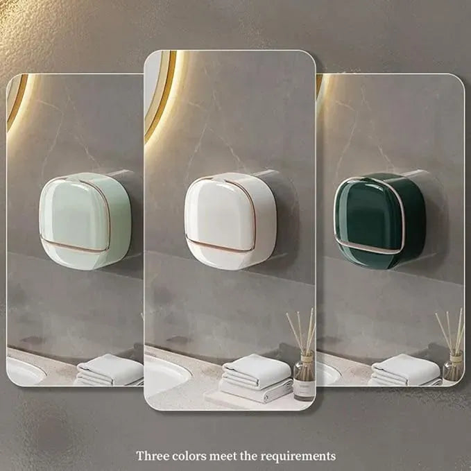 Wall Mounted Soap Holder With Lid And Drain Tray