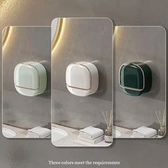 Wall Mounted Soap Holder With Lid And Drain Tray