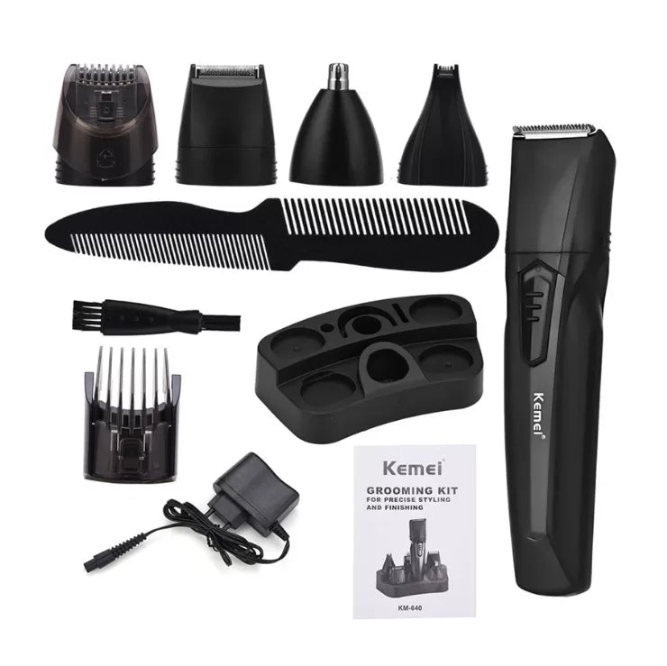 Kemei KM-640 Multifunction Hair Clipper 8 In 1 Grooming Kit