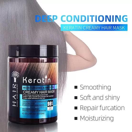 Keratin Moisturizing & Smooth Creamy Hair Mask 1000ml