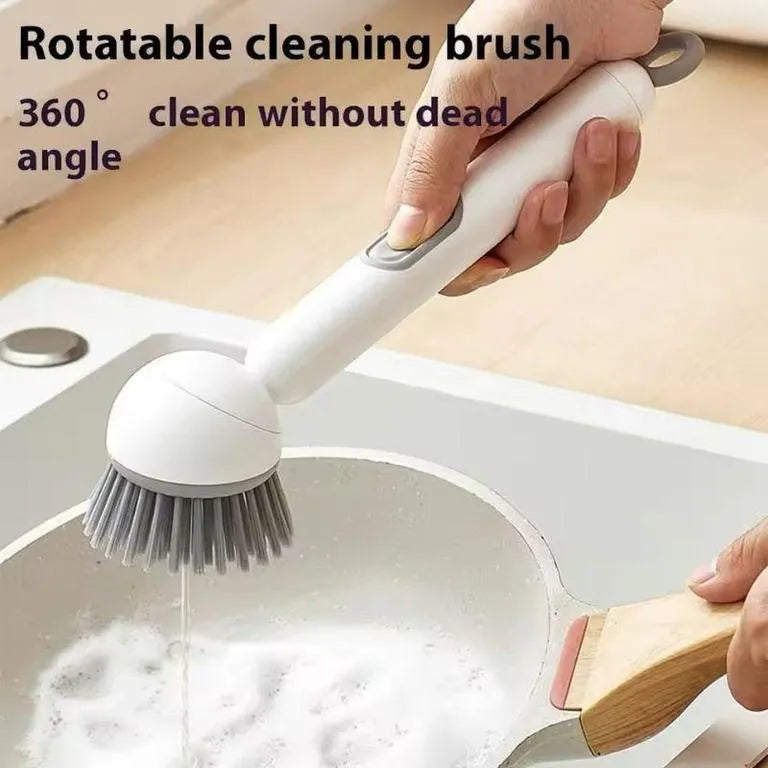 360° Rotating Kitchen Dish Brush with Soap Dispenser* Clean Dishes with Ease