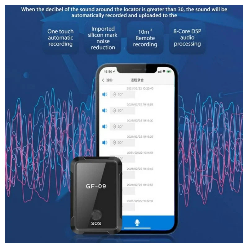 GPS Tracker GF-09 Mini GPS Tracker APP Remote Control Anti-Lost Device
