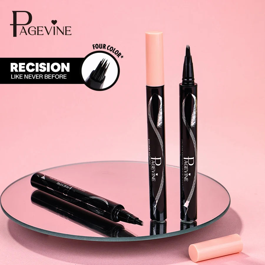 Precision Liquid Eyebrow Pen – 4-Sided Angle Tip & Waterproof Formula