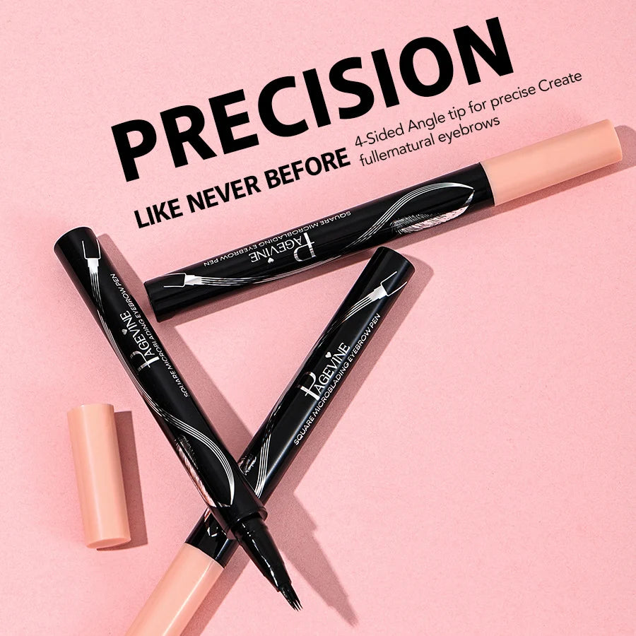 Precision Liquid Eyebrow Pen – 4-Sided Angle Tip & Waterproof Formula