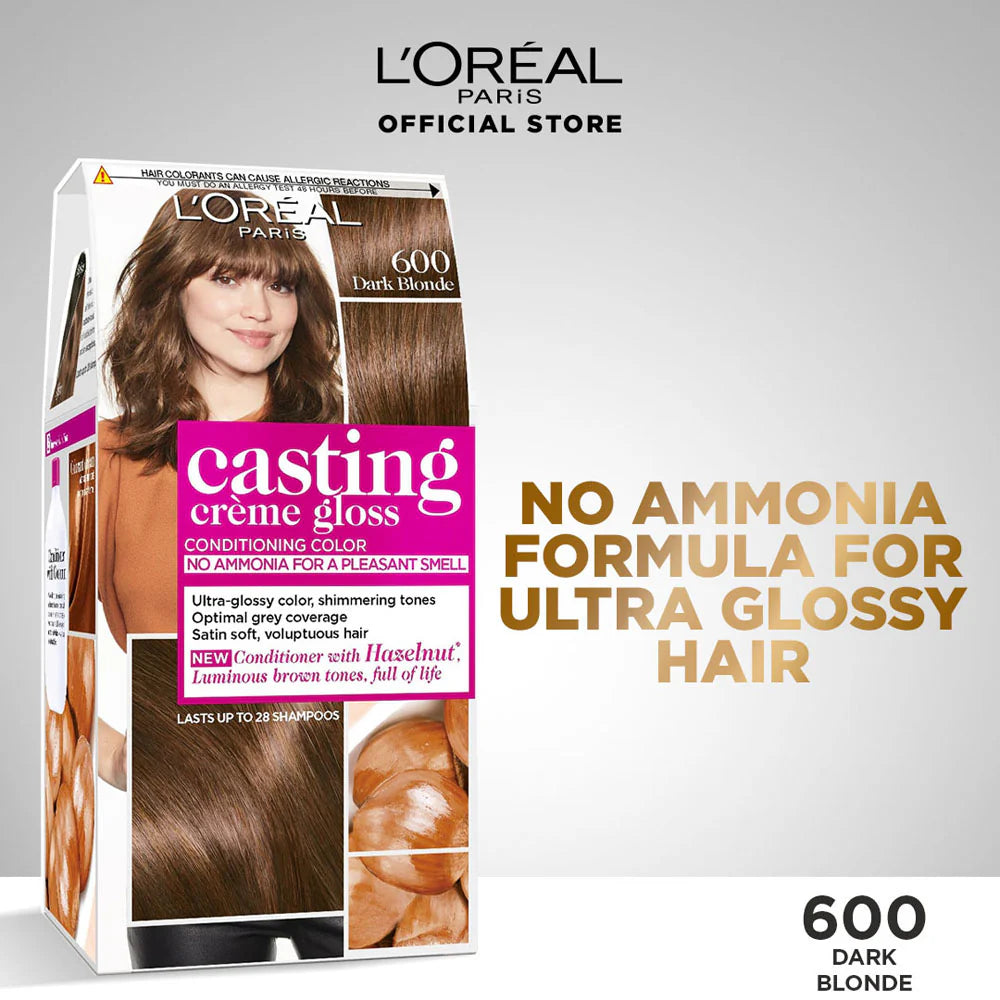 LOreal Paris Casting Crème Gloss Hair Color - 600 Dark Blonde