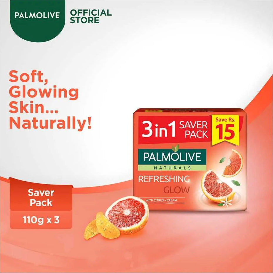 Palmolive Naturals Glow Soap, 3-In-One Pack, 3X145g