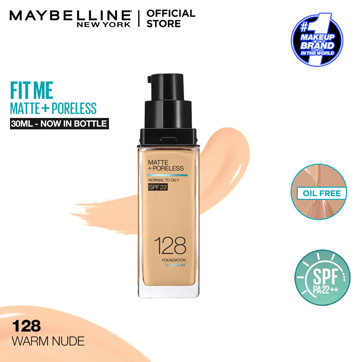 Maybelline New Fit Me Matte + Poreless Liquid Foundation Spf 22 - 30ml