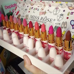 Miss Rose Lipsticks - 12 Pcs Set