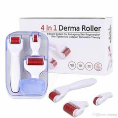 4 in 1 Derma Roller Kit with 3 Needle Heads for Acne Scars and Stretch Marks Treatment