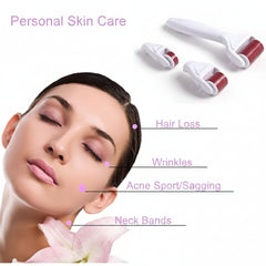 4 in 1 Derma Roller Kit with 3 Needle Heads for Acne Scars and Stretch Marks Treatment