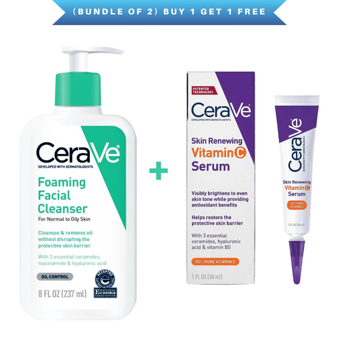 Cerave (Bundle of 2) Foaming Facial Cleanser + Serum