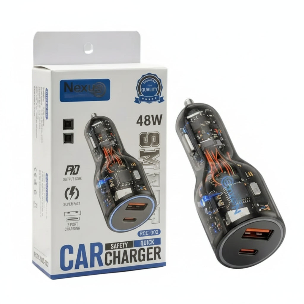 Nexus RCC-002 48W Dual Port Fast Car Charger - Each