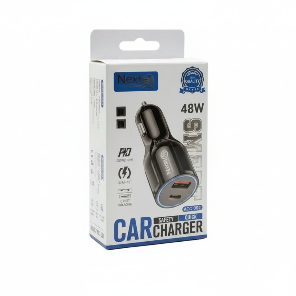 Nexus RCC-002 48W Dual Port Fast Car Charger - Each