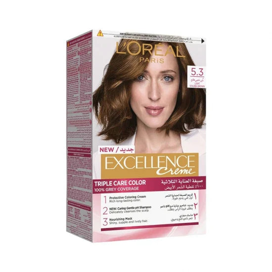 LOreal Paris Excellence Creme Hair Color - 5.3 Golden Light Brown Hair Color