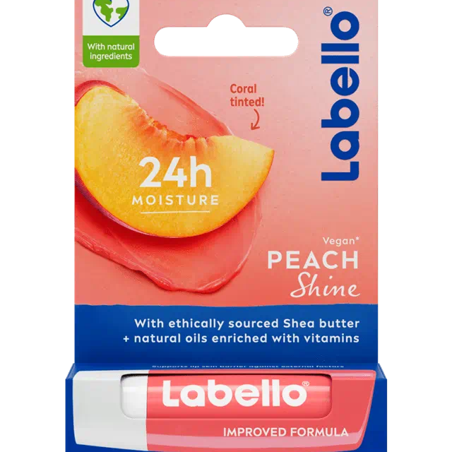 Labello Peach Shine Lip Balm – 4.8g