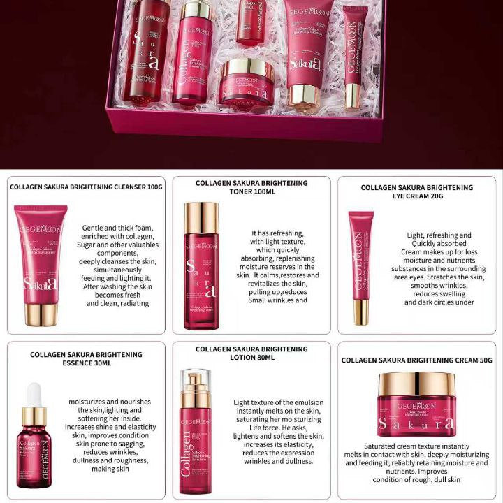 Gegemoon Collagen Sakura Facial Kit - 6Pcs