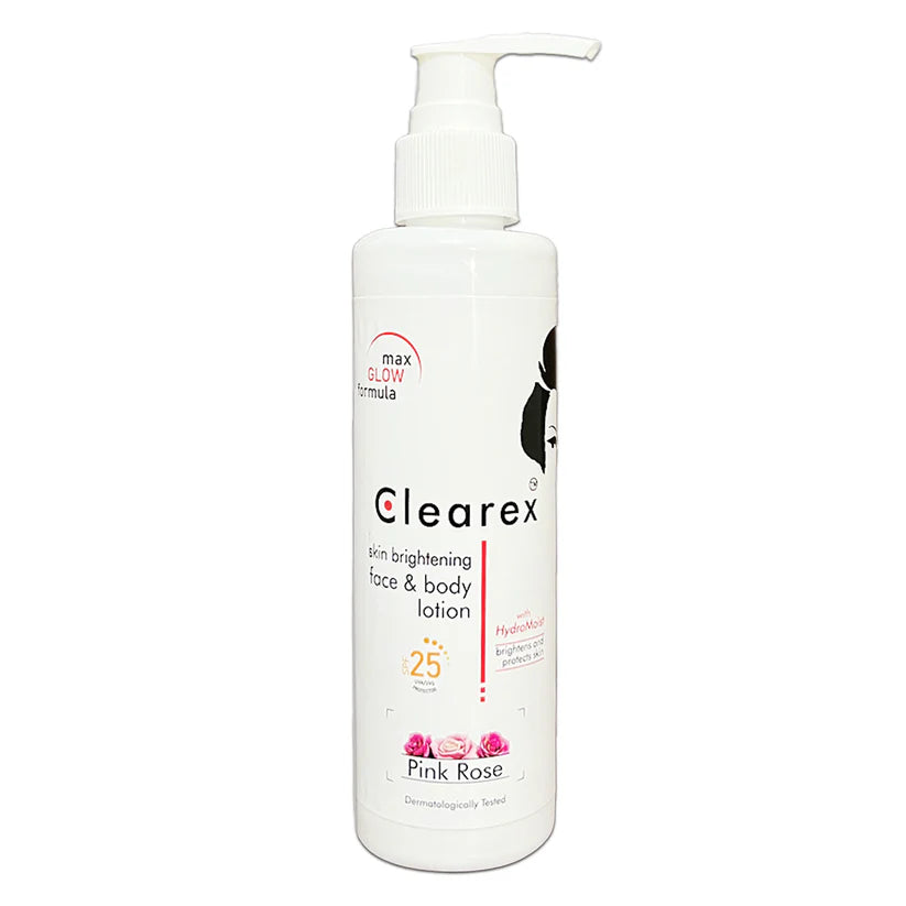 Clearex Pink Rose Skin Brightening Face & Body Lotion with SPF 25 - 200ml