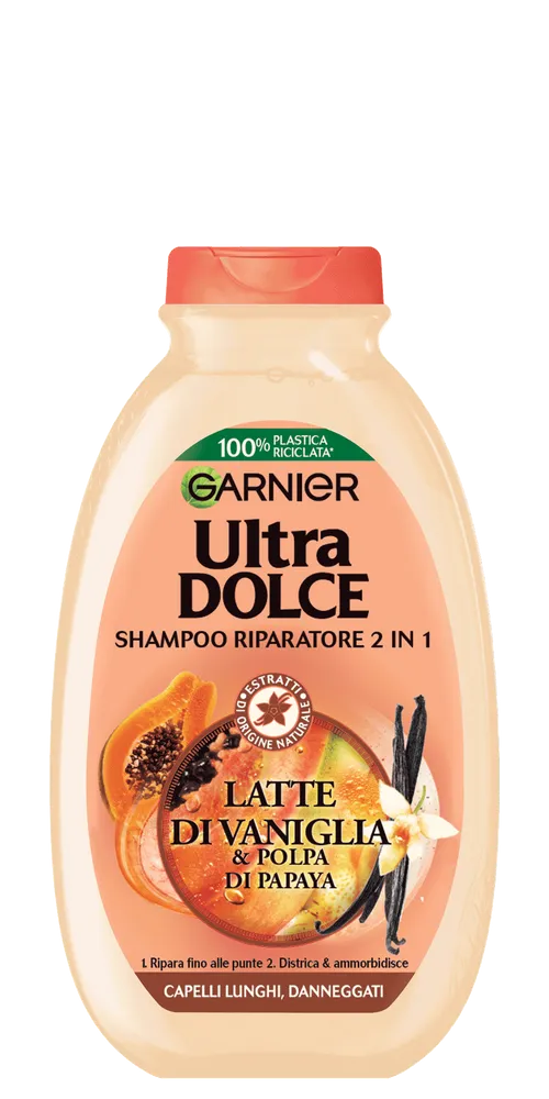 Garnier Ultra Dolce Vanilla Milk and Papaya Pulp 2in1 Shampoo - 300ml