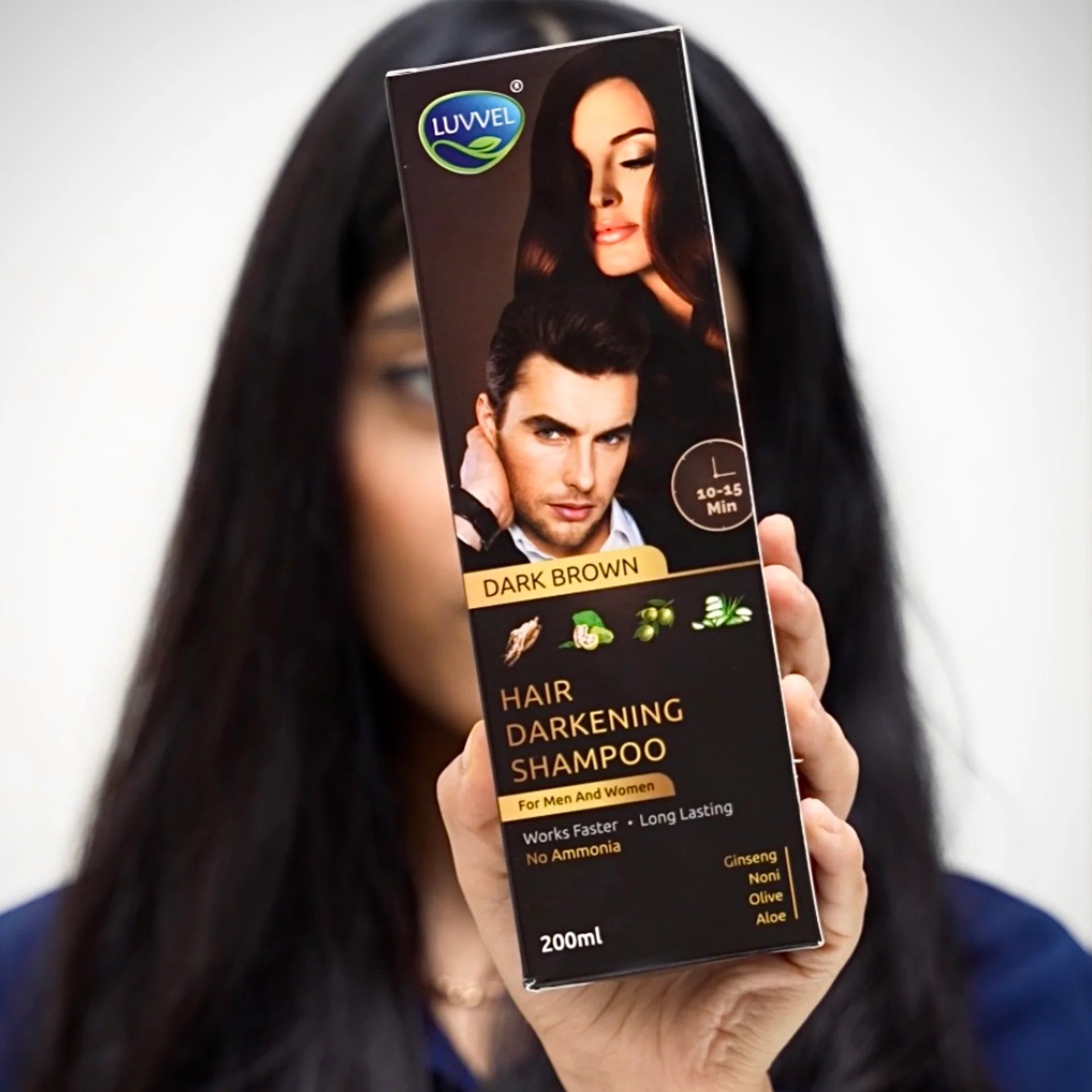 LUVVEL Hair Color Shampoo Bottle with Olive Oil – 200ml