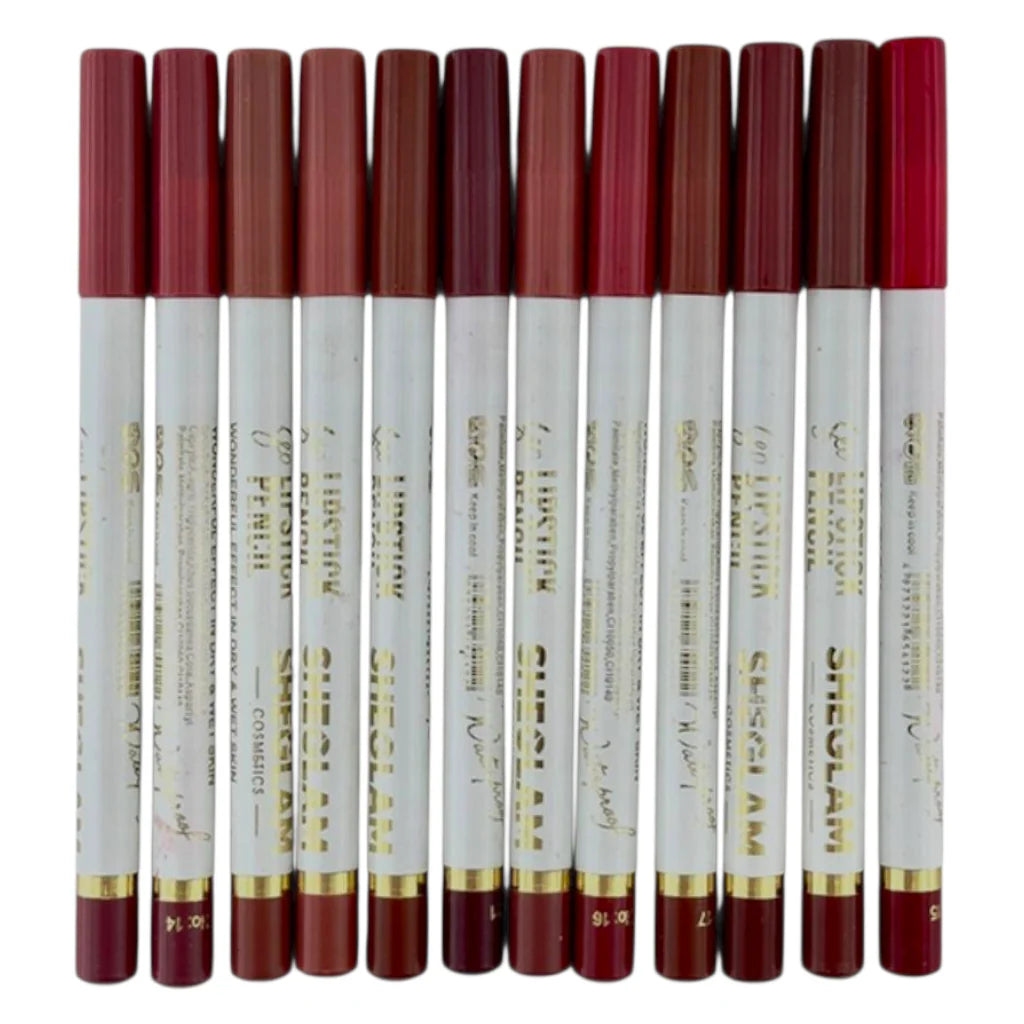 Sheglam Waterproof Lipstick Pencil - Pack of 12
