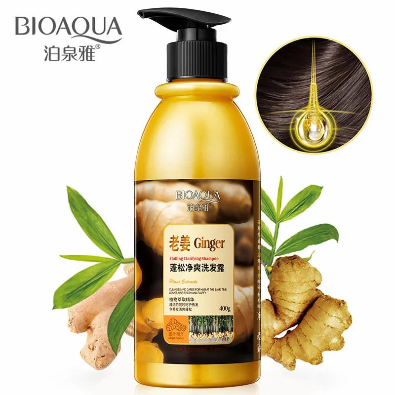 Bioaqua Plant Extract Fluffy and Refreshing Ginger Shampoo - 400g