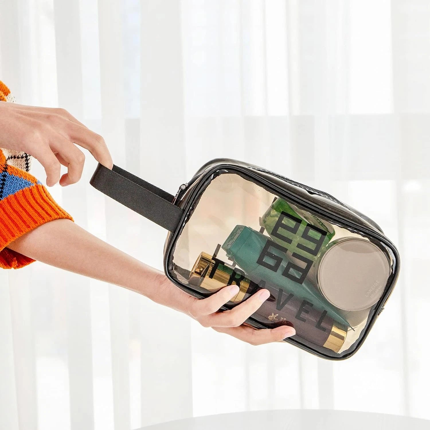 3 Pieces of Clear Makeup Bag, PVC Waterproof Cosmetic Bag Large Clear Travel Toi