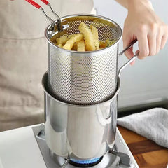 Multipurpose Deep Frying Pot Kitchen Fryer with Strainer