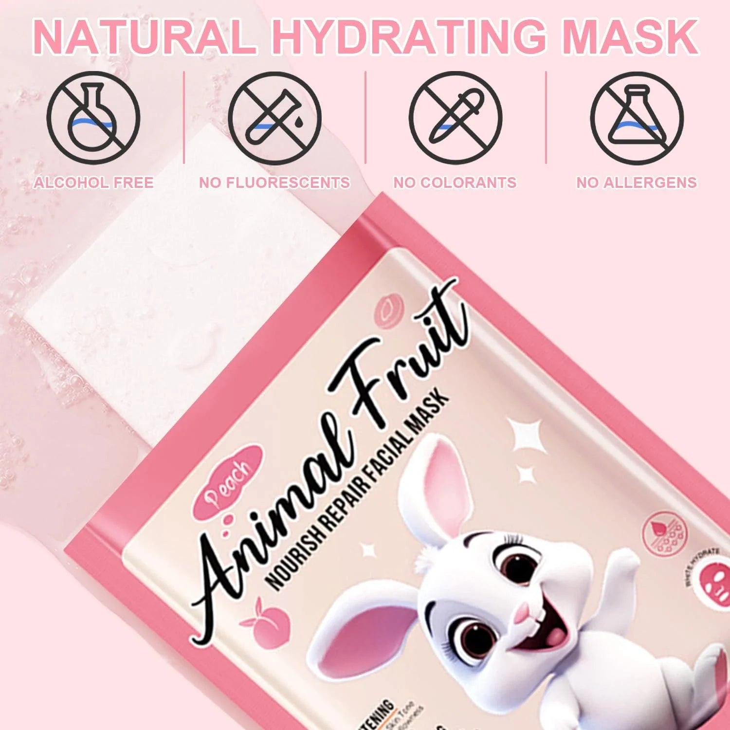 SADOER Pack of 08 Animal Fresh Fruit Natural Animal Series Facial Sheet Mask