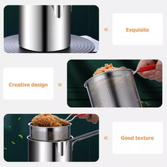 Multipurpose Deep Frying Pot Kitchen Fryer with Strainer