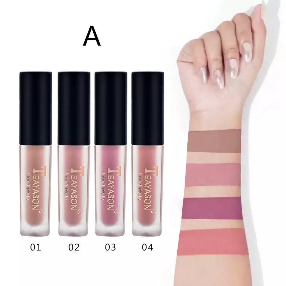 4pcs/set Teayason Waterproof Matte Liquid Lipstick
