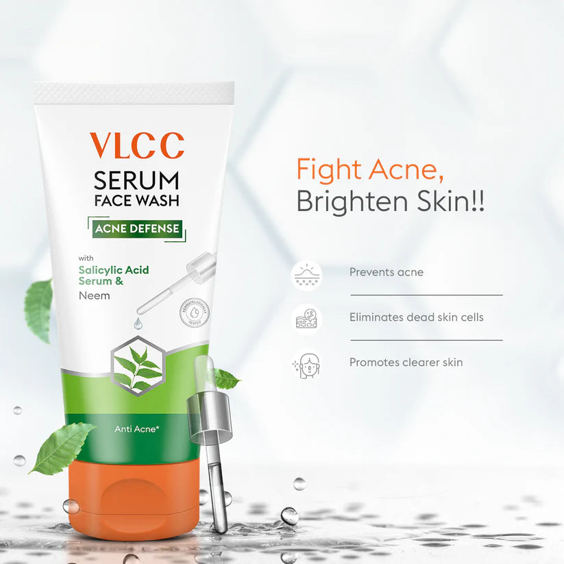 VLCC Acne Defense Serum Face Wash with Salicylic Acid Serum & Neem - 150ml