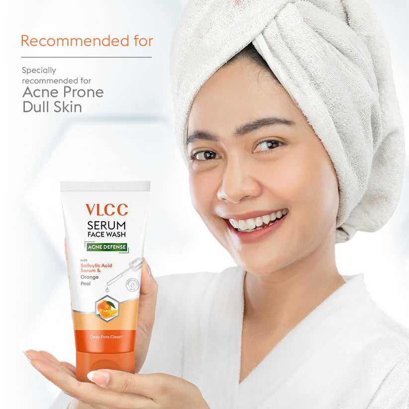 VLCC Acne Defense Serum Face Wash with Salicylic Acid Serum & Orange Peel - 150ml