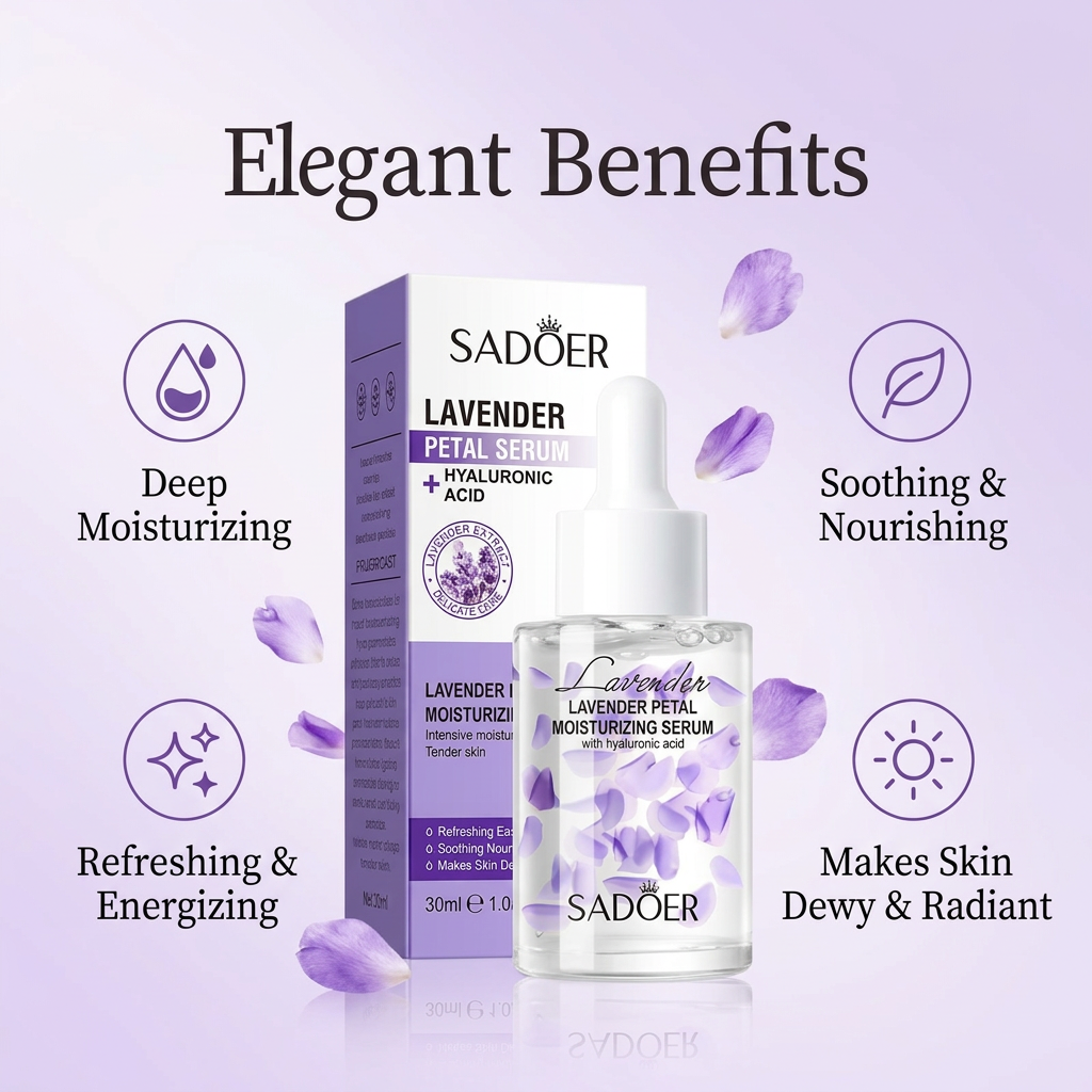 Sadoer Lavender Petal Moisturizing Serum with Hyaluronic Acid - 30ml