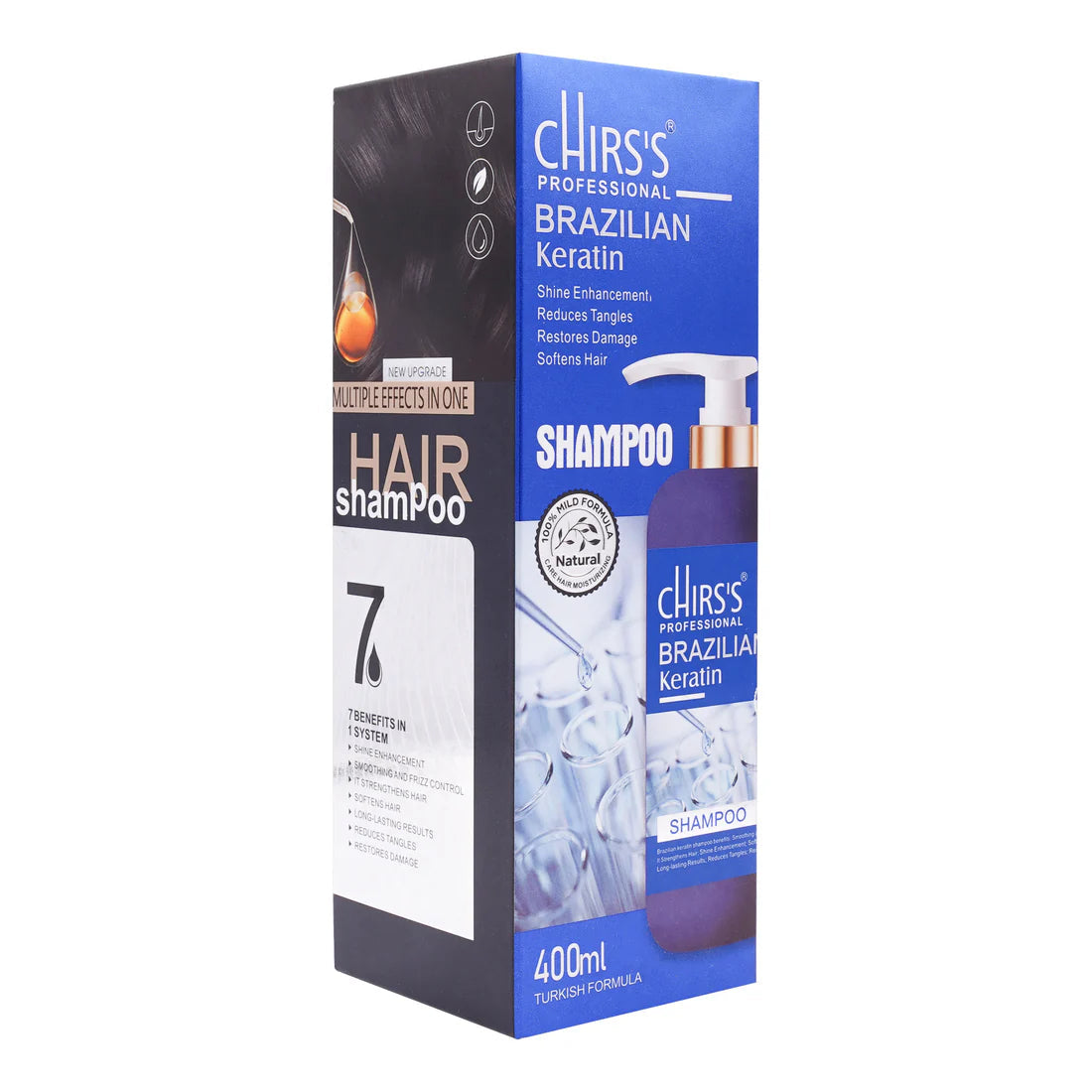 Chirs's Keratin Shampoo + Hair Serum Pack Of 2 Bundle