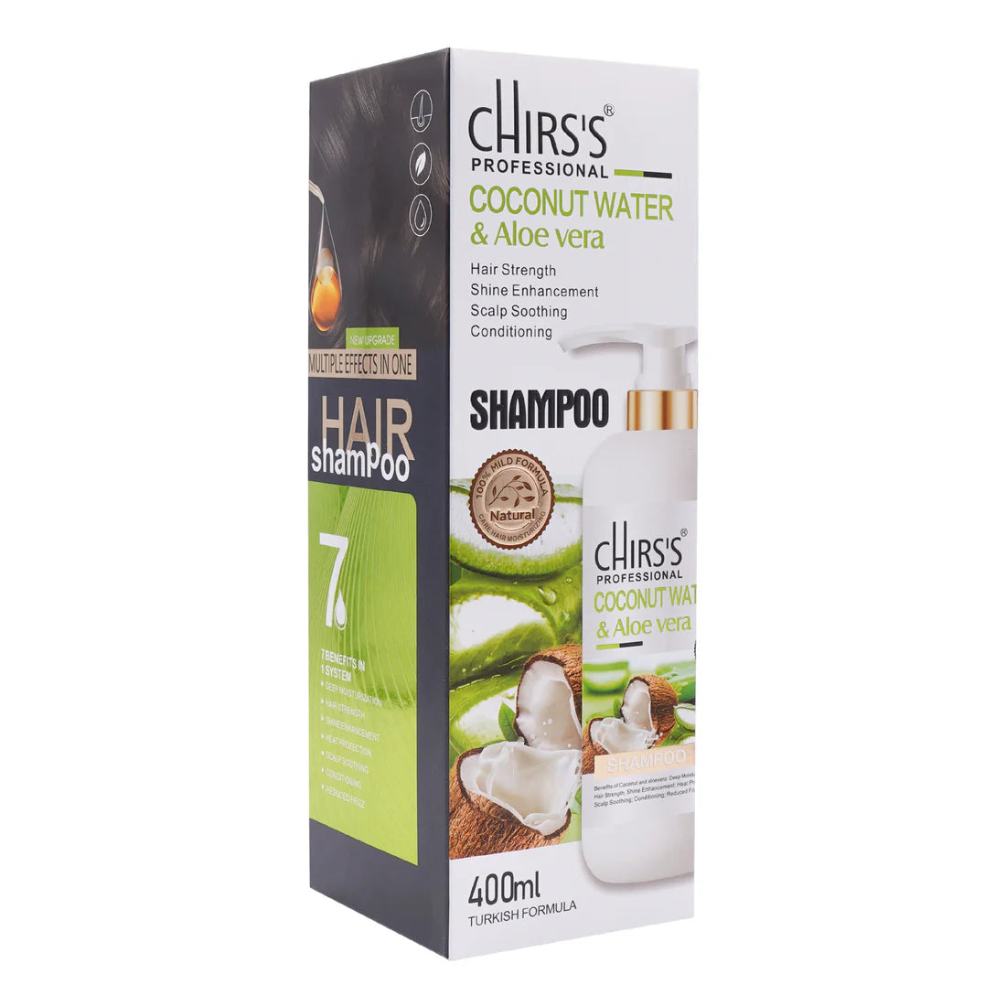 Chirs's Coconut Shampoo + Hair Serum Pack Of 2 Bundle