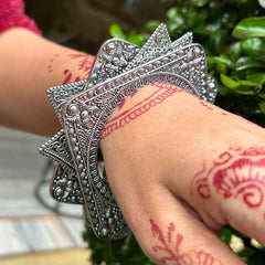 Chauk Collection Silver Oxidised Bangles Set for Women & Girls - Each Set