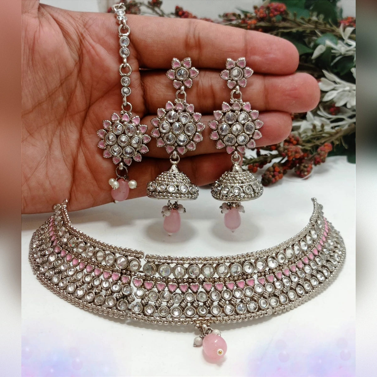 Kundan choker necklace set