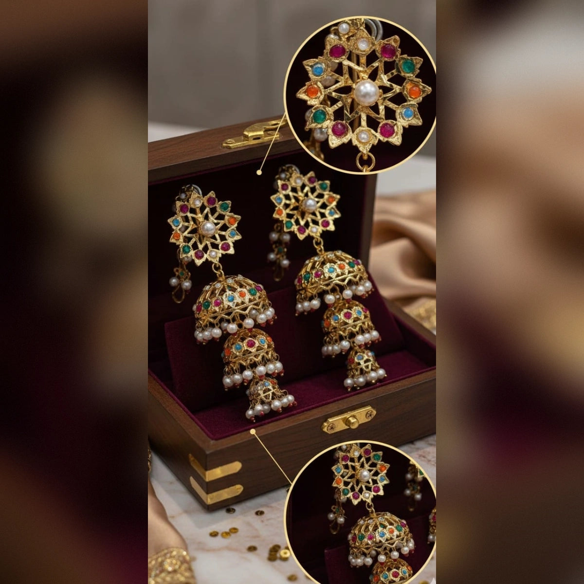 9 Ratan Jhumki - Vibrant Traditional Elegance
