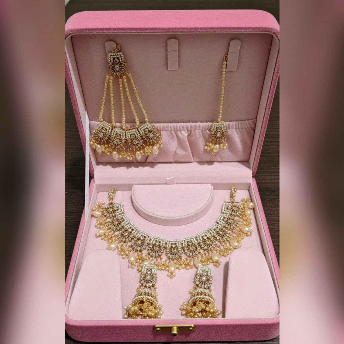 Royal Bridal Jewelry Set with Jhumki, Tikka & Jhumar
