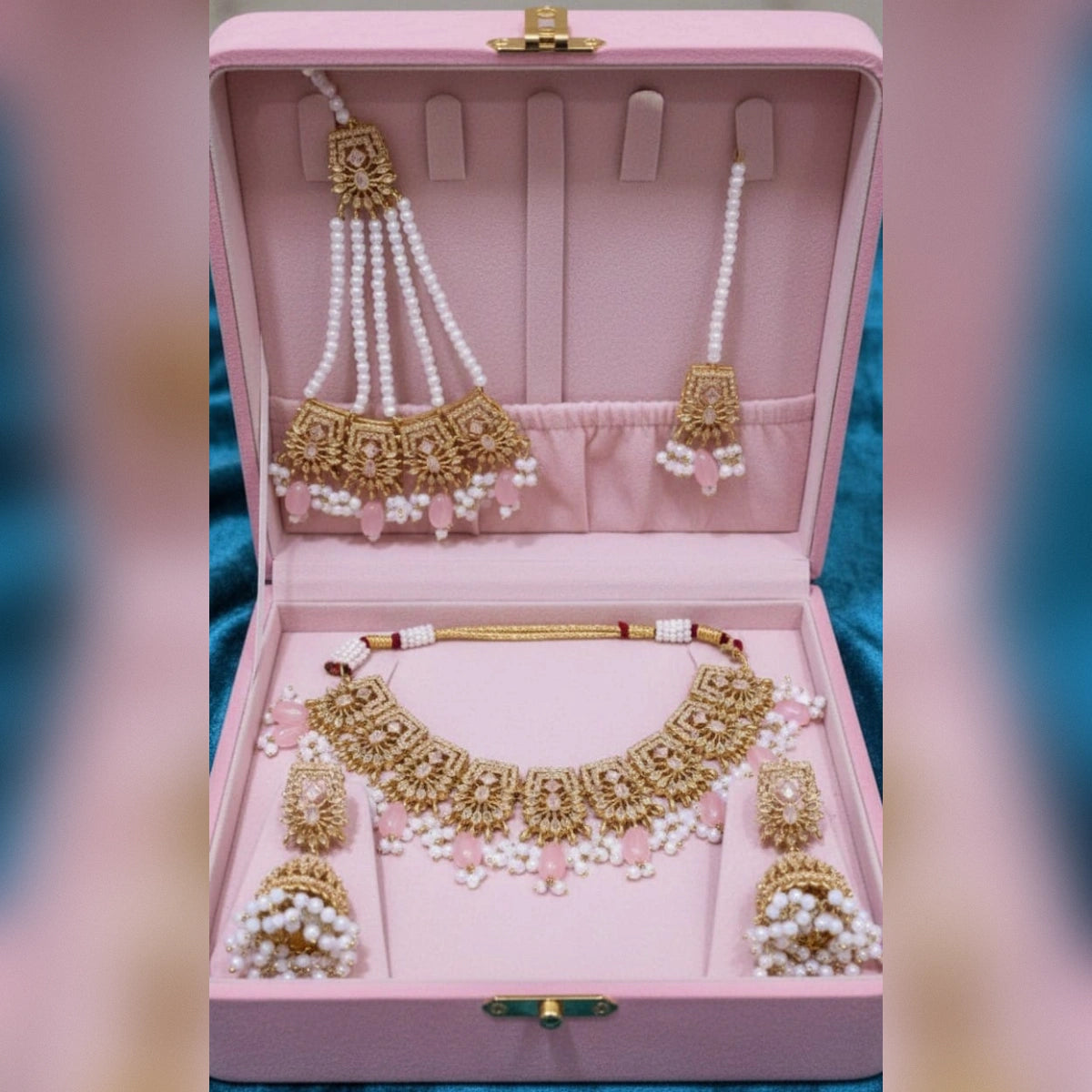 Royal Bridal Jewelry Set with Jhumki, Tikka & Jhumar