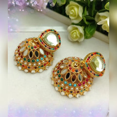 9 Ratan Multi Jhumki Earrings – Colorful Traditional Charm